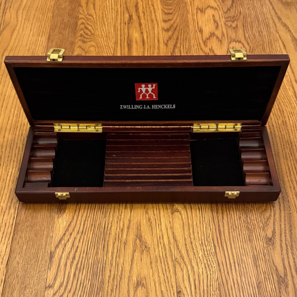 ZWILLING J.A. Henckels Wooden Knife Storage Box with Gold Hinges